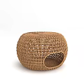 Wicker Round Pet Bed With Circular Opening For Home Decor Item 3d model