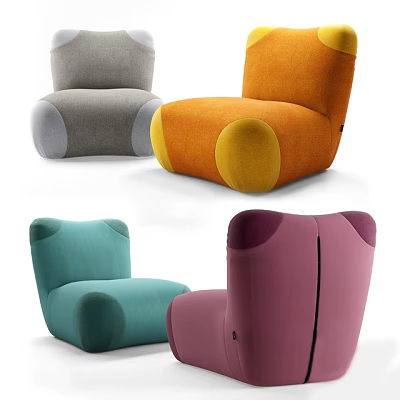 Colorful Comfortable Bean Bag Chairs With Modern Design For Living Room Furniture 3d model