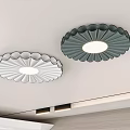 Two Modern Ceiling Lights With Petal Shaped Design Gray And White For Interior Ceiling 3d model