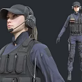 PBR Next Generation Female Police Female Special Forces Special Forces Female Special Police Private Character Role Mercenary Bodyguard Army Female Special Agent Wu 3d model