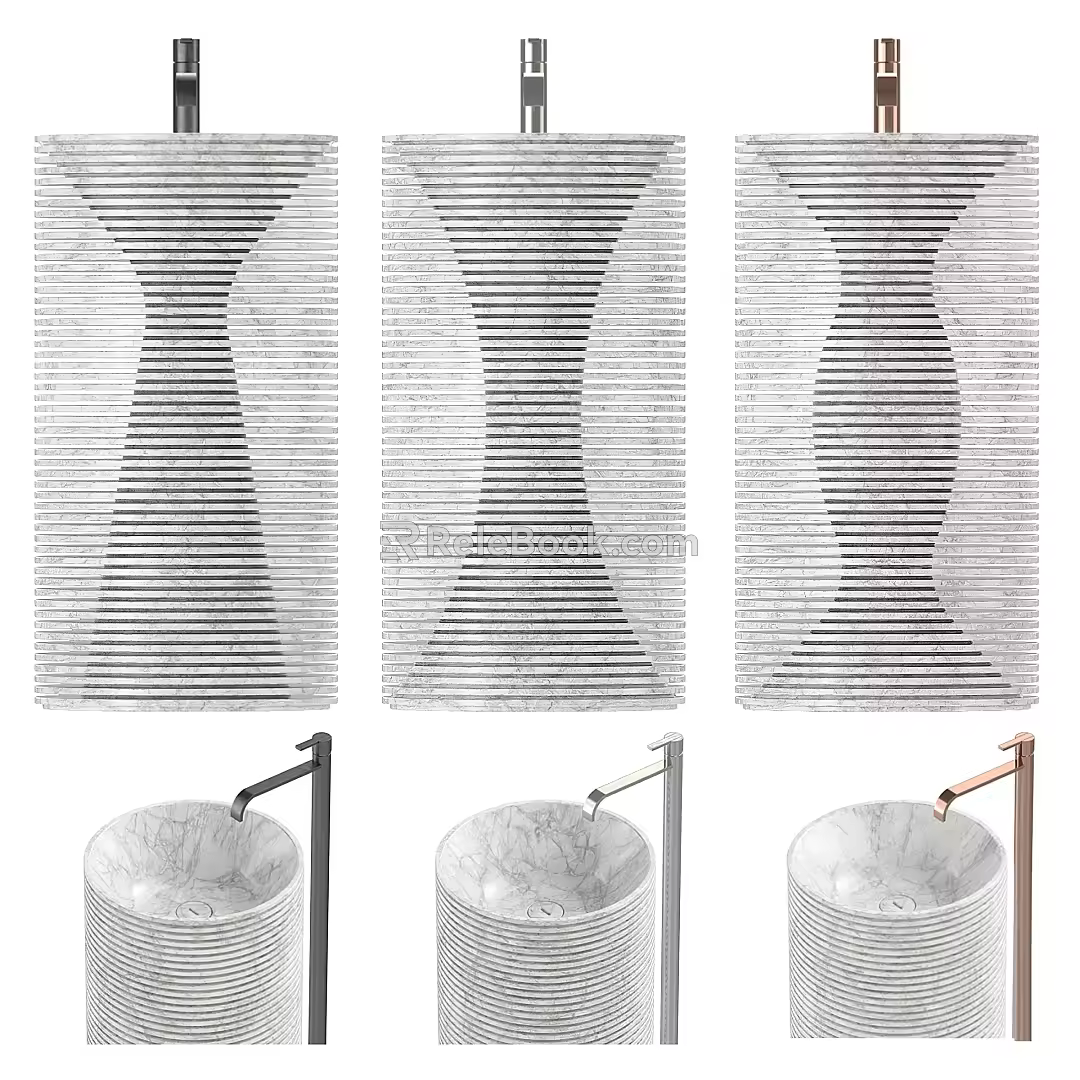 Modern Washstand Column Basin Wash Basin Vertical Basin 3d model