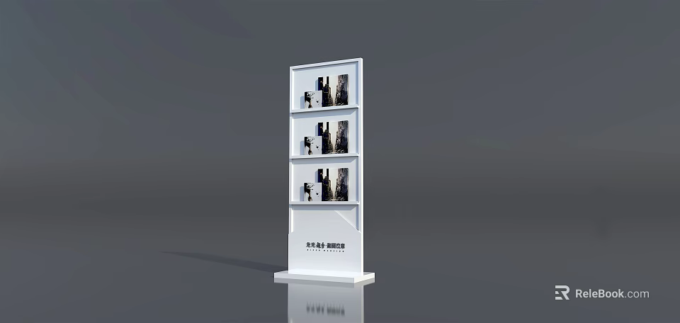 White Modern Multi layer Storage Display Shelf With Sturdy Structure For Home Office Use 3d model 