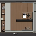 Modern Wooden and Light Gray Shoe Cabinet with LED Lighting and Coat Hanging Area