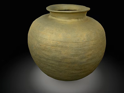 Handcrafted Ceramic Jar With Textured Surface And Rounded Natural Clay Design 3d model