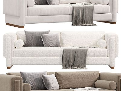 Modern fabric double sofa 3d model