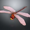 Modern Dragonfly Thin-winged Dragonfly Le Fairy Dragonfly Purple Red Dragonfly 3d model