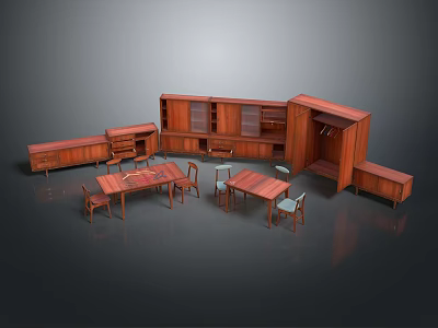 Wooden Entryway Cabinet And Side Cabinet Furniture Set For Interior Design 3d model