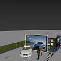 Dongfeng Nissan AR Car Viewing Experience With White Blue Cars And Person At Exhibition