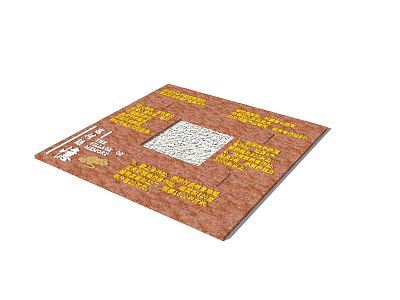 Decorative Tree Pit With Brick Surface Central Grate And Yellow Inscriptions 3d model
