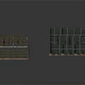 Wooden And Metal Storage Crates In Blue Gray Brown Stacked And Single