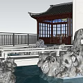 Traditional Courtyard Garden Entrance With Intricate Patterns Circular Emblem And Stone Steps