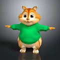 Cartoon Squirrel Character Wearing Green Hoodie with Outstretched Arms on Dark Background