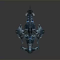 Futuristic Sci Fi Spaceship With Metallic Blue Gray Structure And Advanced Details 3d model