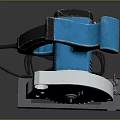 Professional Blue And White Circular Saw With Sharp Blade And Ergonomic Handle 3d model