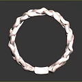 Elegant Rose Gold Ring With Intricate Intertwined Pattern And Square Accent Design 3d model