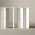 White Modern Folding Doors With Sleek Frame And Functional Folding Structure 3d model