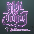 Pink Artistic Neon Light Fixture Combination With Cold Cathode Gas Discharge Design