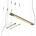 Modern Metallic Pendant Lights With Long Strip Design And Gold Silver White Hanging Styles