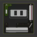 Modern Gas Station With Canopy Fuel Pumps Convenience Store Signage And Street Lights