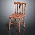 Wooden Leisure Chair with Simple Backrest and Solid Seat in Rustic Style for Comfortable Seating