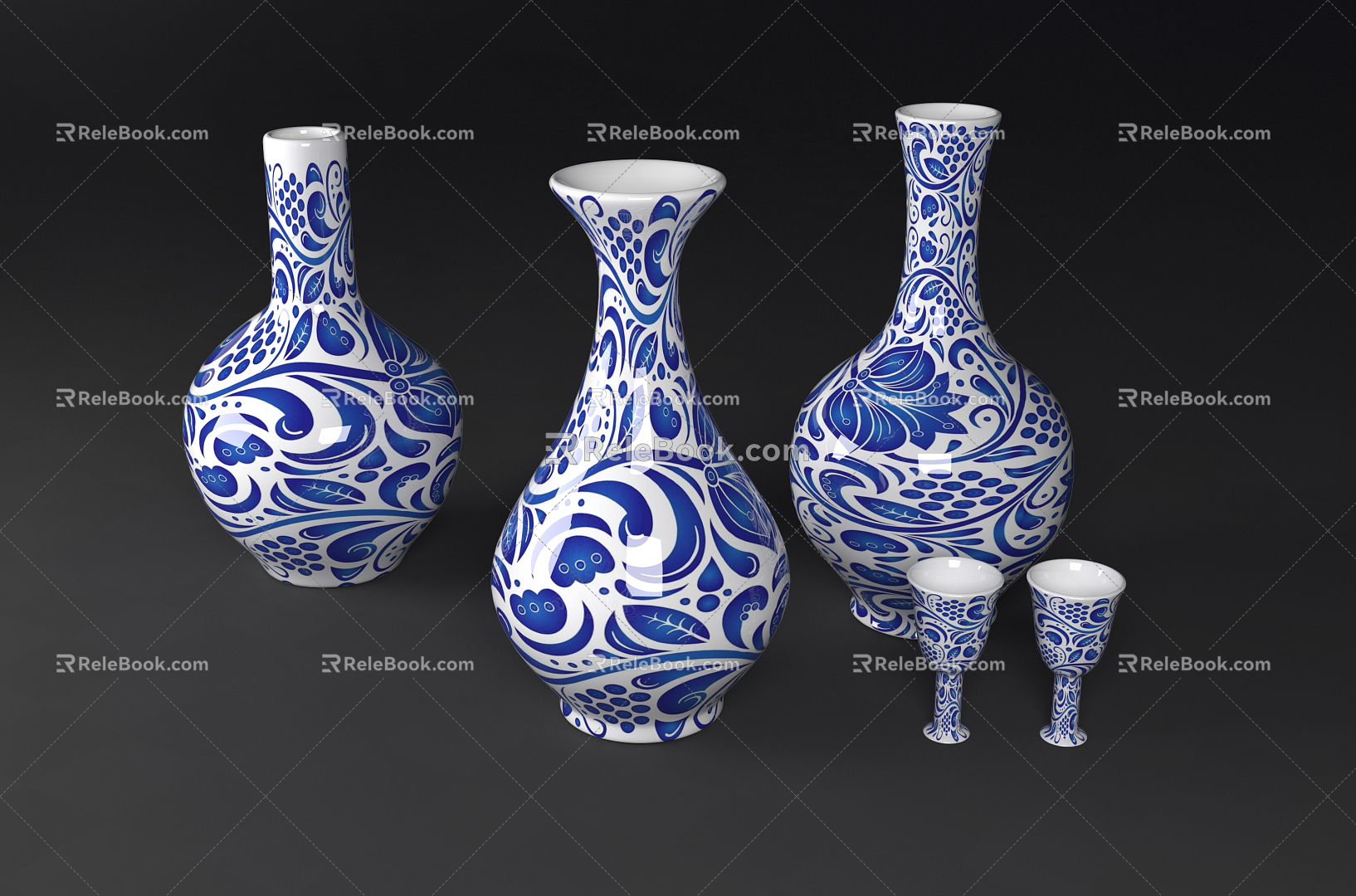 New Chinese-style Ceramic Utensils Blue and white porcelain model