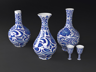 New Chinese-style Ceramic Utensils Blue and white porcelain 3d model