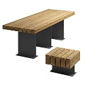 Sturdy Wooden Outdoor Bench With Metal Legs And Slatted Design For Garden Use