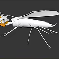 Mechanical Insect Character With Silver Wings And Yellow Gear Eyes