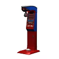Arcade Game Machine With Red And Blue Design Digital Display Screen And Control Buttons 3d model