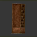 Elegant Wooden Wine Cabinet Featuring Diamond Lattice Storage And Bottom Drawers