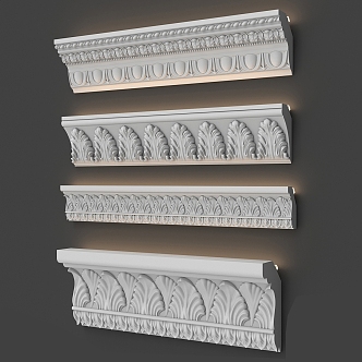 European-style simple carved plaster 3d model