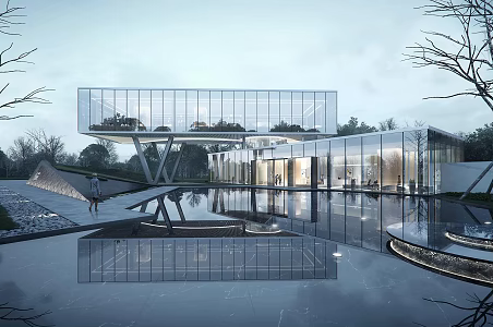 Modern Sales Office Building Simple Sales Department Club 3d model
