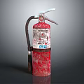 Red Fire Extinguisher with Pressure Gauge Hose and Instruction Label Essential Fire Safety Equipment