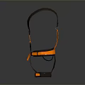 Black And Orange Adjustable Safety Harness With Shoulder Straps And Waist Belt