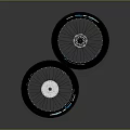 Pair of Mountain Bike Wheels With Black Tires And Spoke Design Structure