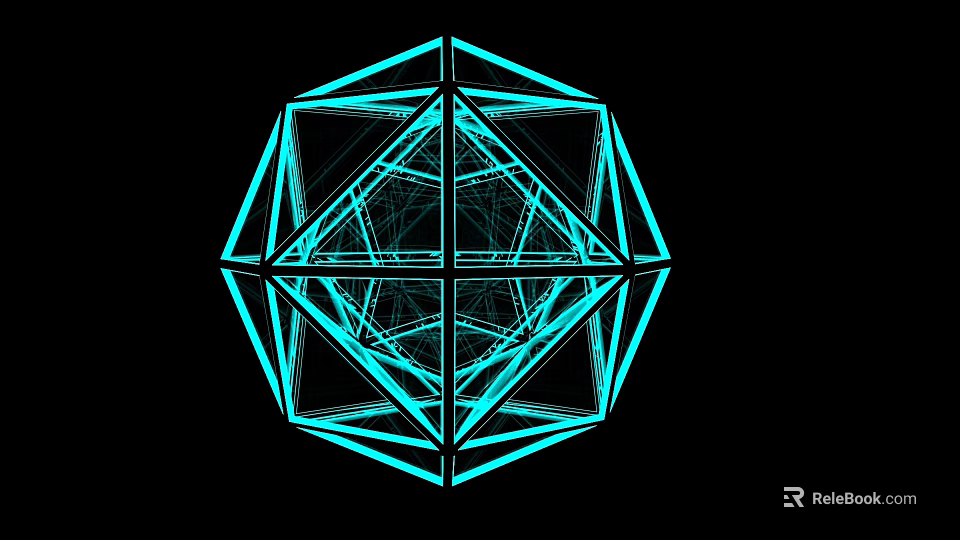 Commercial Equipment With Blue Geometric Line Polyhedron Structural Design For Modern Tech 3d model 