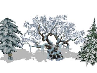 Snow Tree Modern Tree 3d model