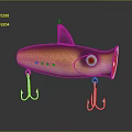 Yellow And Black Fishing Lure With Red Eye And Double Metal Hooks For Angling