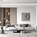 Modern sofa coffee table combination 3d model