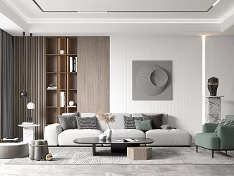 Modern sofa coffee table combination 3d model