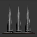 Modern Spire Like Architectural Structures Arranged On Square Base With Contemporary Design Elements 3d model
