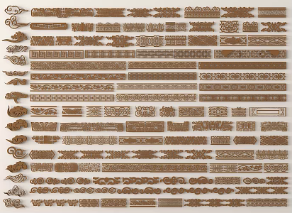 Chinese-style openwork window openwork window grilles 3d model