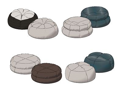 Modern sofa stool sofa cushion lazy sofa 3d model