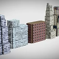 Diverse Architectural Building Models With Various Styles And High Rise Designs