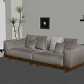 Modern Sofa Double Sofa Log Style Sofa 3d model