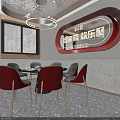 Stylish Hotpot Restaurant Interior With Wooden Ceiling Digital Screens Reception Counter And Green Plants