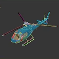 Blue Mars Helicopter With Rotors Fuselage And Landing Gear In Space Exploration