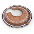 Worn Circular Metal Mechanical Ring Component With Notched Edge And Multi Layered Structure