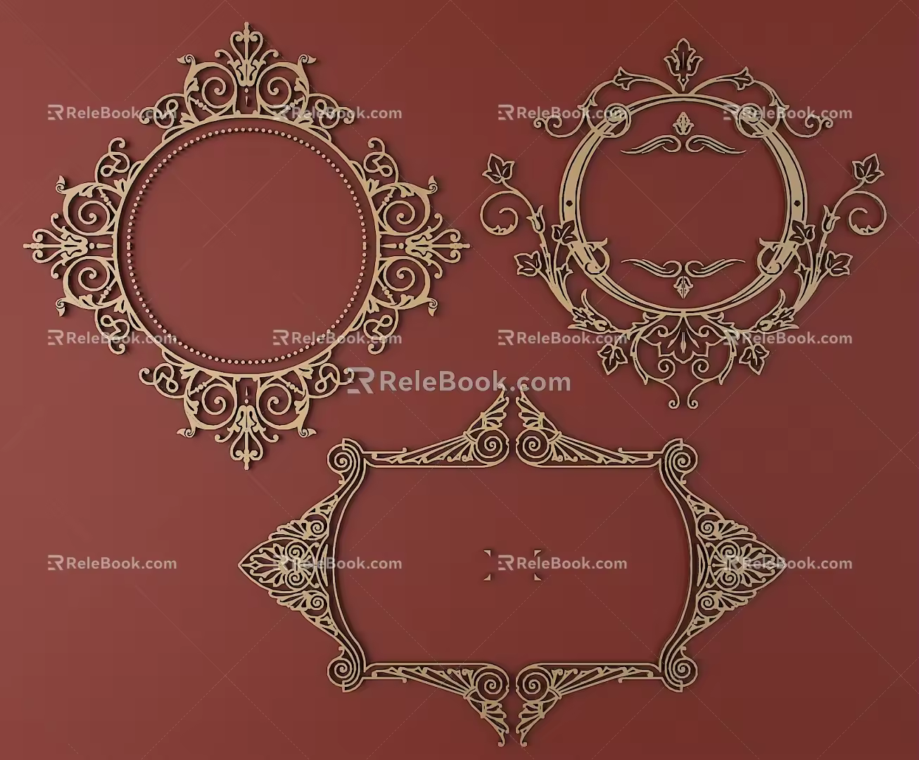 European-style Metal Carved European Pattern Hollow Carved Pattern 3d model