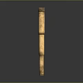 Golden Decorative Column With Textured Surface Ornate Top Bottom Accents On Dark Background Reflective Base
